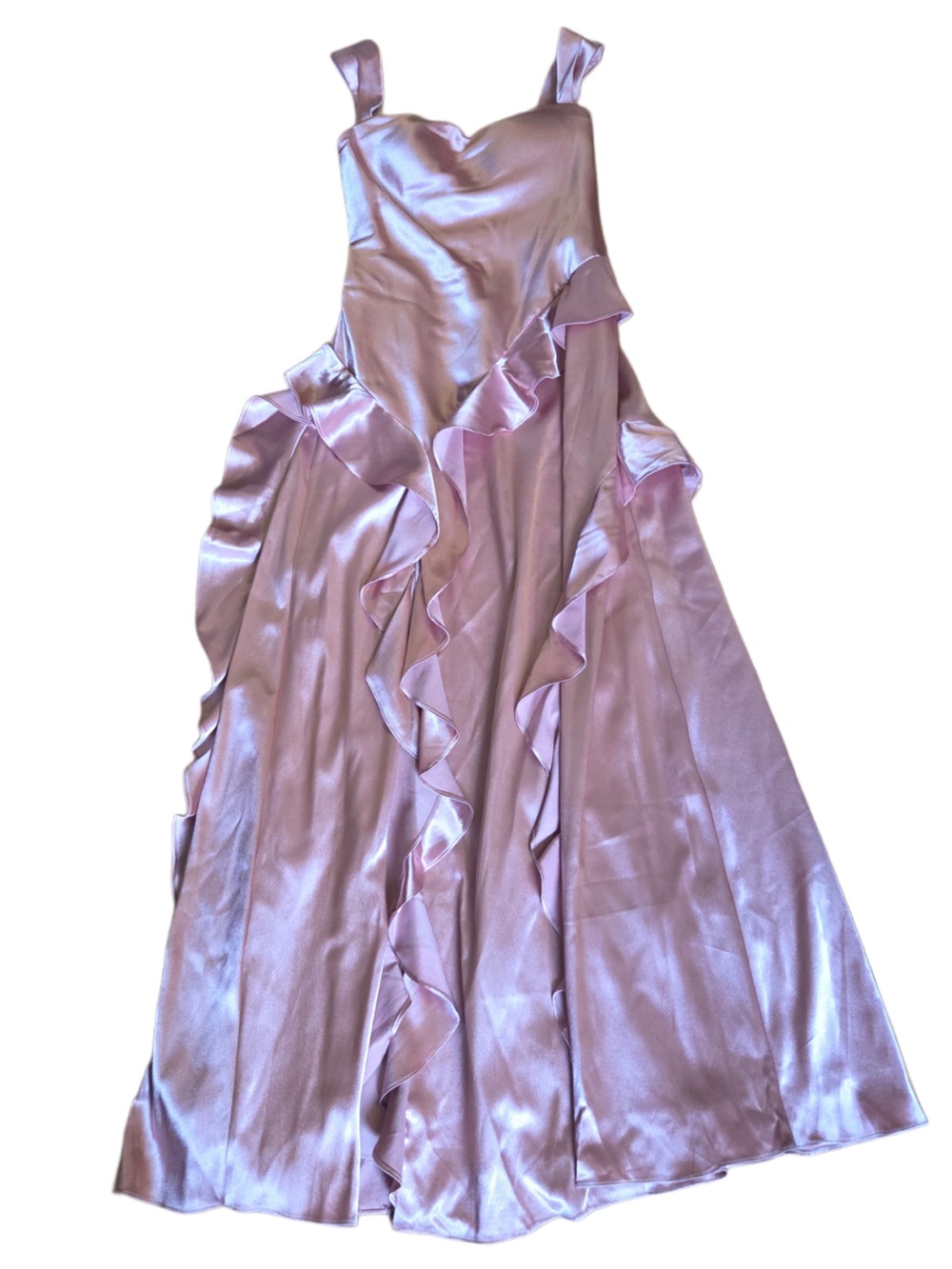 Azazie Lilac Satin Ruffle Formal Dress for Girls
